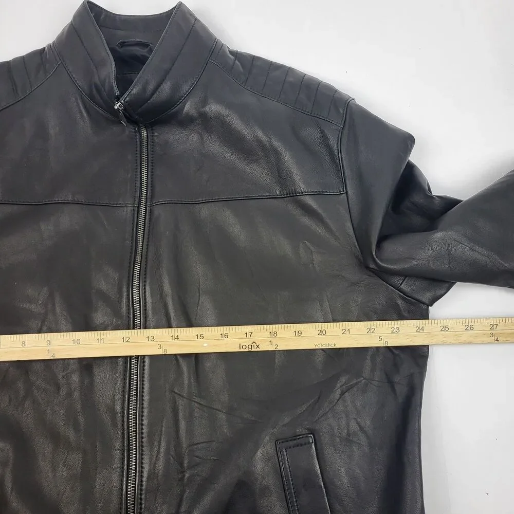 Murano Premium Leather Genuine jacket Lamb Skin Black